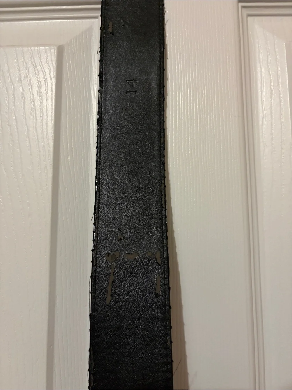 Black Croc-Embossed Faux Belt